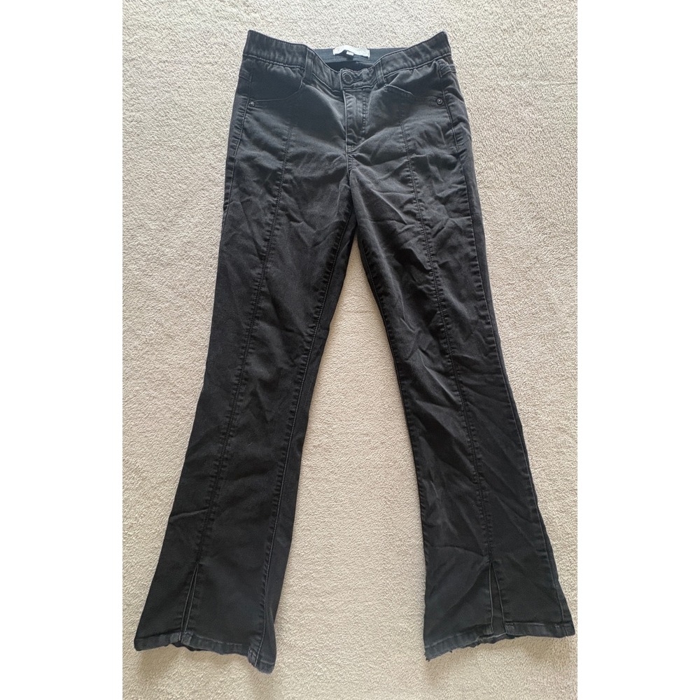Wit & Wisdom Ab-solution Black Front Seam Split Hem Flare Jeans Size 6 L1624S9KS